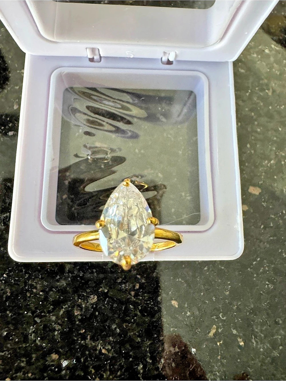 Gold & Clear CZ Cocktail Ring